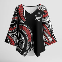 New Zealand Darts Personalized Hei Manaia Kimono Sleeve Blouse Classic Kowhaiwhai LT7 Female Black - Polynesian Pride