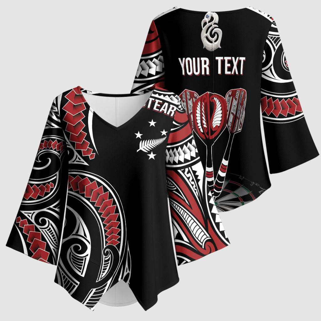 New Zealand Darts Personalized Hei Manaia Kimono Sleeve Blouse Classic Kowhaiwhai LT7 - Polynesian Pride