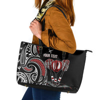 New Zealand Darts Personalized Hei Manaia Leather Tote Bag Classic Kowhaiwhai