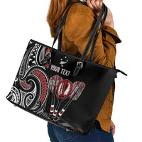 New Zealand Darts Personalized Hei Manaia Leather Tote Bag Classic Kowhaiwhai