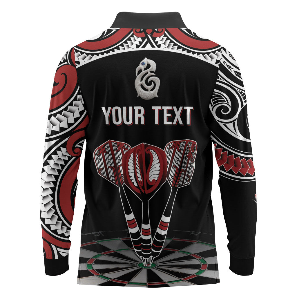 New Zealand Darts Personalized Hei Manaia Long Sleeve Polo Shirt Classic Kowhaiwhai LT7 - Polynesian Pride