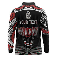 New Zealand Darts Personalized Hei Manaia Long Sleeve Polo Shirt Classic Kowhaiwhai LT7 - Polynesian Pride