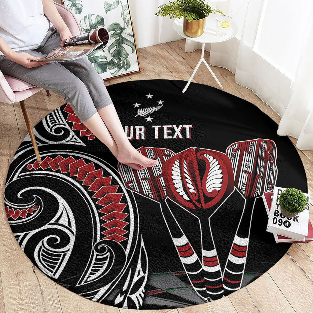 New Zealand Darts Personalized Hei Manaia Round Carpet Classic Kowhaiwhai LT7 - Polynesian Pride