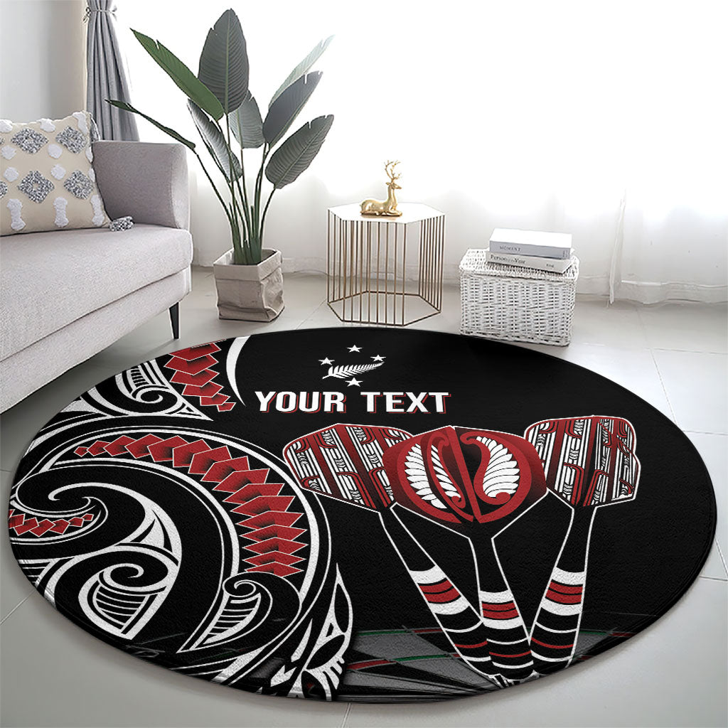 New Zealand Darts Personalized Hei Manaia Round Carpet Classic Kowhaiwhai LT7 - Polynesian Pride