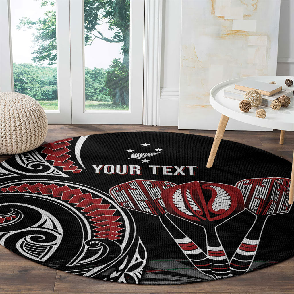 New Zealand Darts Personalized Hei Manaia Round Carpet Classic Kowhaiwhai LT7 - Polynesian Pride