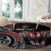 New Zealand Darts Personalized Hei Manaia Round Carpet Classic Kowhaiwhai LT7 - Polynesian Pride