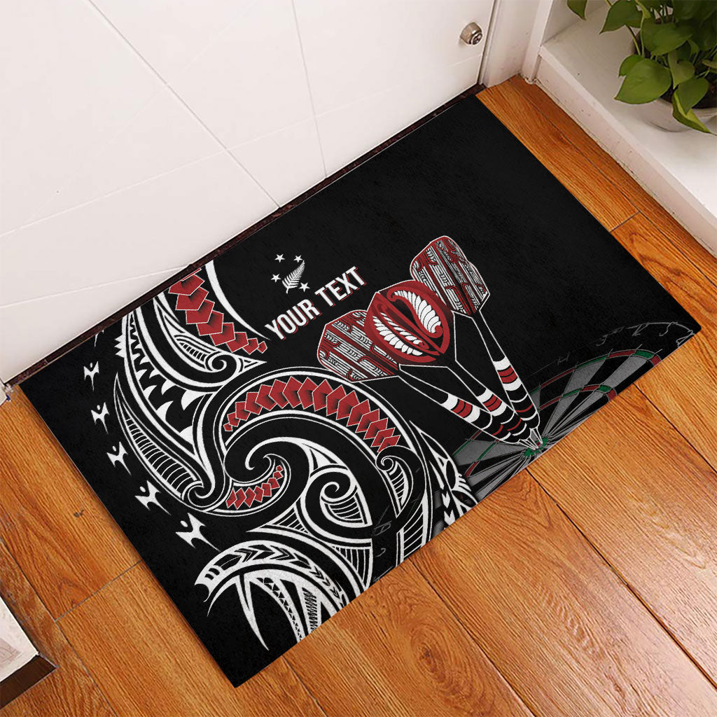 New Zealand Darts Personalized Hei Manaia Rubber Doormat Classic Kowhaiwhai LT7 - Polynesian Pride