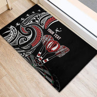 New Zealand Darts Personalized Hei Manaia Rubber Doormat Classic Kowhaiwhai LT7 - Polynesian Pride
