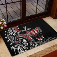New Zealand Darts Personalized Hei Manaia Rubber Doormat Classic Kowhaiwhai LT7 - Polynesian Pride