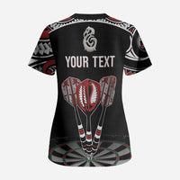 New Zealand Darts Personalized Hei Manaia Scrub Top Classic Kowhaiwhai LT7 - Polynesian Pride