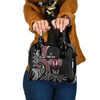 New Zealand Darts Personalized Hei Manaia Shoulder Handbag Classic Kowhaiwhai LT7 One Size Black - Polynesian Pride