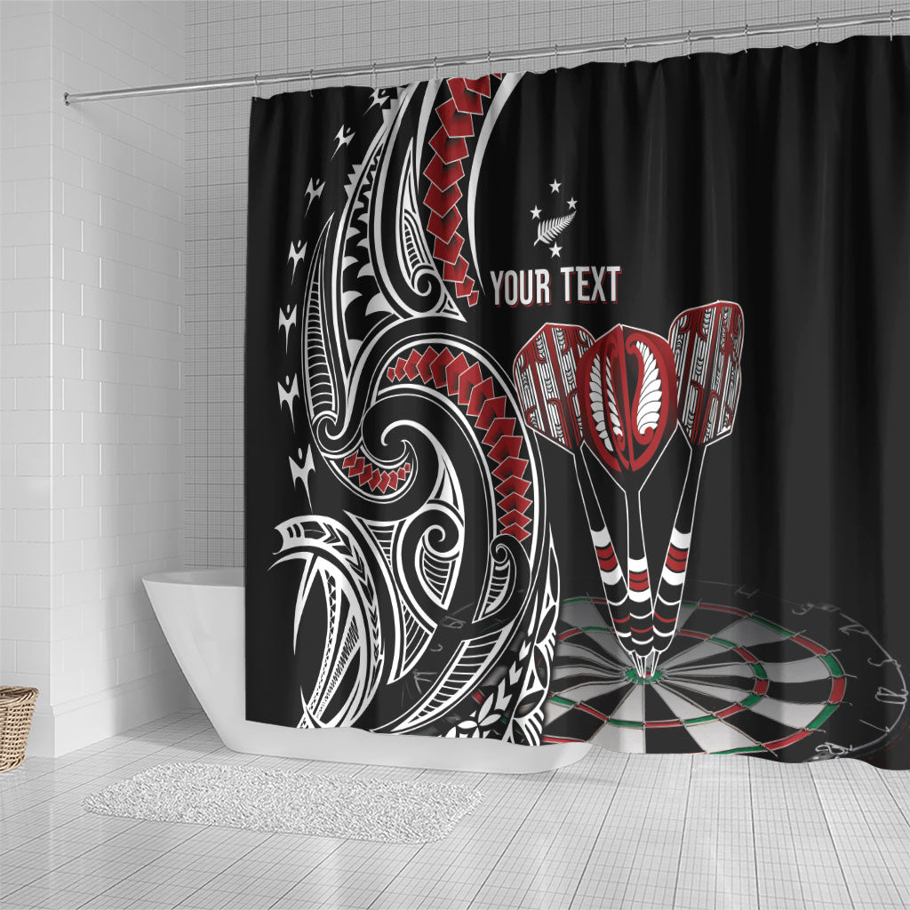 New Zealand Darts Personalized Hei Manaia Shower Curtain Classic Kowhaiwhai LT7 - Polynesian Pride