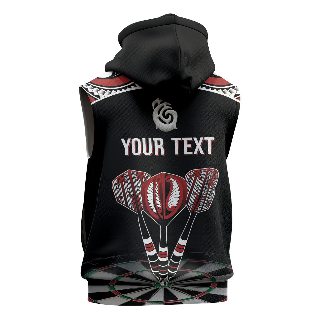 New Zealand Darts Personalized Hei Manaia Sleeveless Zip Hoodie Classic Kowhaiwhai LT7 - Polynesian Pride