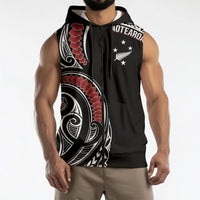 New Zealand Darts Personalized Hei Manaia Sleeveless Zip Hoodie Classic Kowhaiwhai LT7 - Polynesian Pride