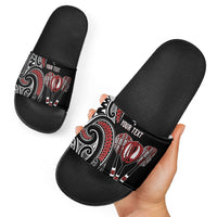 New Zealand Darts Personalized Hei Manaia Slide Sandals Classic Kowhaiwhai LT7 - Polynesian Pride