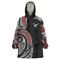 New Zealand Darts Personalized Hei Manaia Wearable Blanket Hoodie Classic Kowhaiwhai LT7 One Size Black - Polynesian Pride