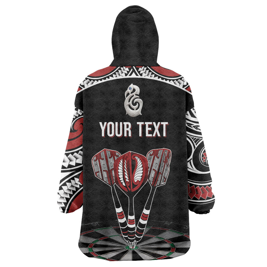 New Zealand Darts Personalized Hei Manaia Wearable Blanket Hoodie Classic Kowhaiwhai LT7 - Polynesian Pride