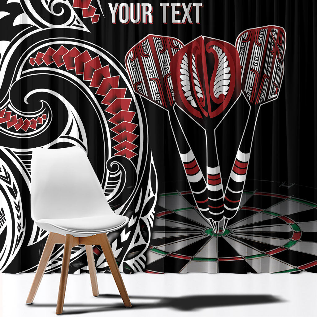 New Zealand Darts Personalized Hei Manaia Window Curtain Classic Kowhaiwhai LT7 - Polynesian Pride