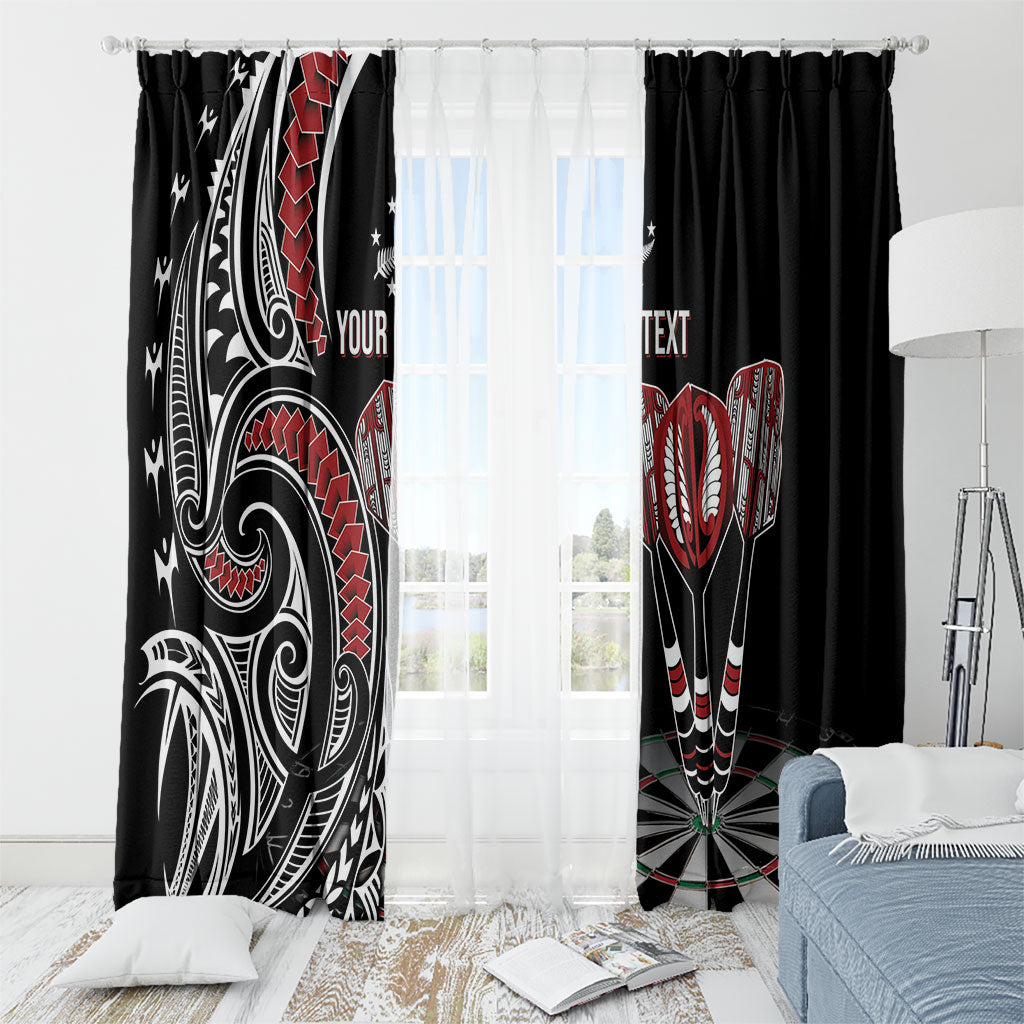 New Zealand Darts Personalized Hei Manaia Window Curtain Classic Kowhaiwhai LT7 - Polynesian Pride