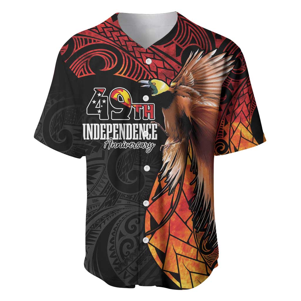 Papua New Guinea Personalised Baseball Jersey Grunge Style 49th Independence Anni