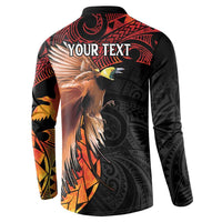 Papua New Guinea Personalised Button Sweatshirt Grunge Style 49th Independence Anni LT7 - Polynesian Pride