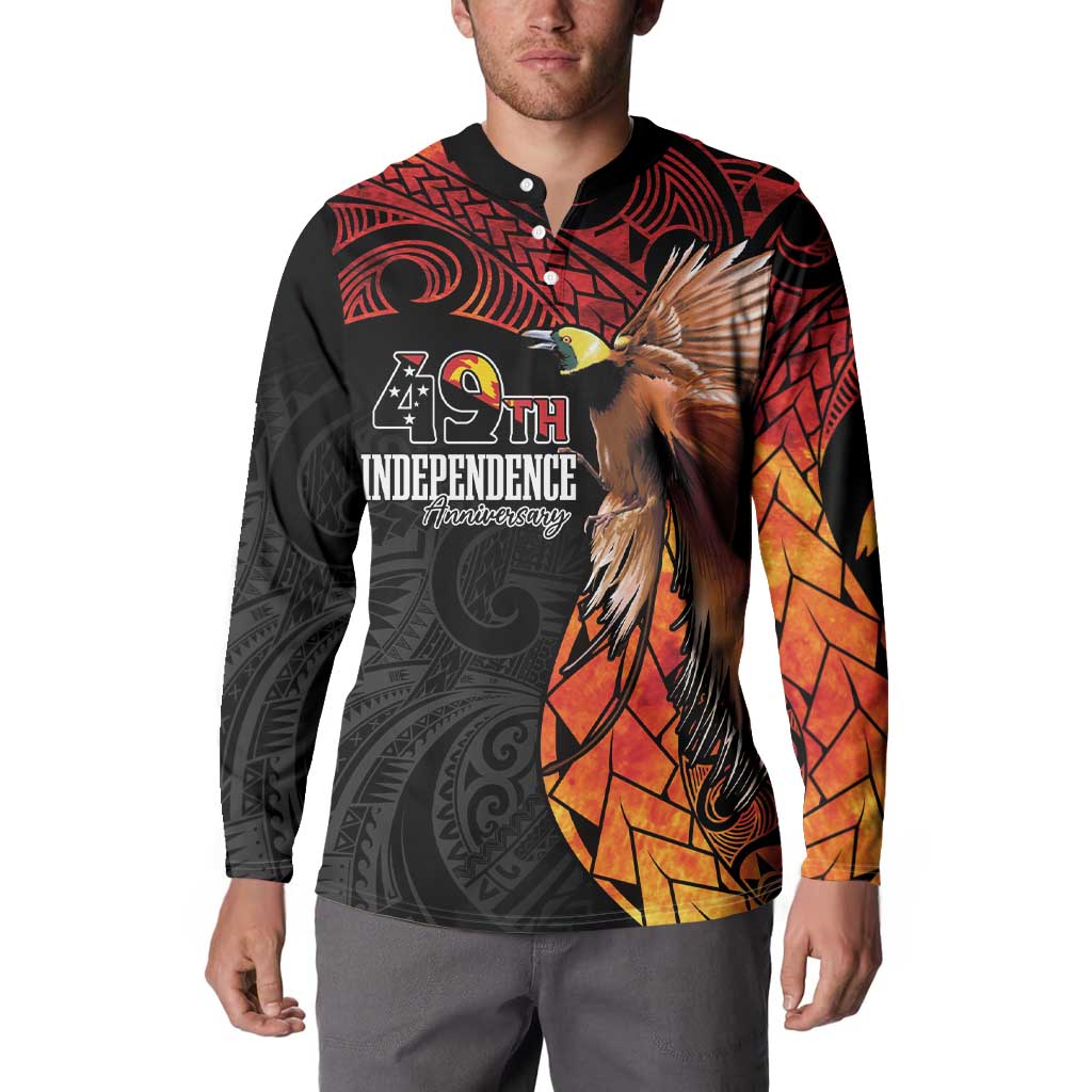 Papua New Guinea Personalised Button Sweatshirt Grunge Style 49th Independence Anni LT7 - Polynesian Pride