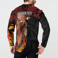 Papua New Guinea Personalised Button Sweatshirt Grunge Style 49th Independence Anni LT7 - Polynesian Pride
