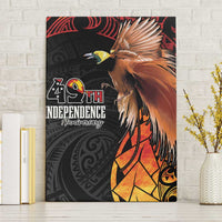 Papua New Guinea Canvas Wall Art Grunge Style 49th Independence Anni LT7 Without Frame Black Red - Polynesian Pride