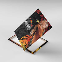 Papua New Guinea Canvas Wall Art Grunge Style 49th Independence Anni LT7 With Frame Black Red - Polynesian Pride