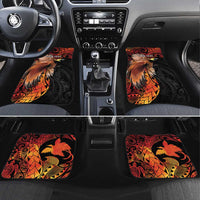 Papua New Guinea Car Mats Grunge Style 49th Independence Anni LT7 Set 4pcs Black Red - Polynesian Pride