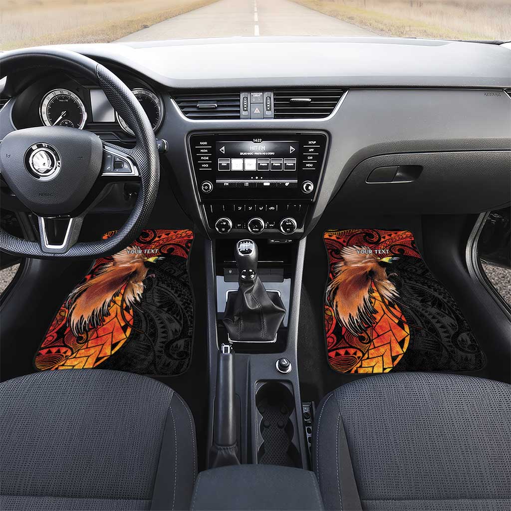 Papua New Guinea Car Mats Grunge Style 49th Independence Anni LT7 Set 2pcs - Front Black Red - Polynesian Pride