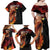 Papua New Guinea Personalised Family Matching Off Shoulder Maxi Dress and Hawaiian Shirt Grunge Style 49th Independence Anni