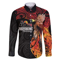 Papua New Guinea Personalised Family Matching Short Sleeve Bodycon Dress and Hawaiian Shirt Grunge Style 49th Independence Anni