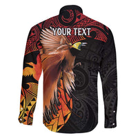 Papua New Guinea Personalised Family Matching Short Sleeve Bodycon Dress and Hawaiian Shirt Grunge Style 49th Independence Anni