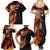 Papua New Guinea Personalised Family Matching Summer Maxi Dress and Hawaiian Shirt Grunge Style 49th Independence Anni