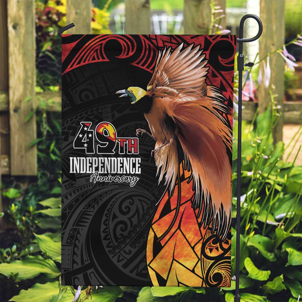 Papua New Guinea Garden Flag Grunge Style 49th Independence Anni LT7 Garden Flag Black Red - Polynesian Pride