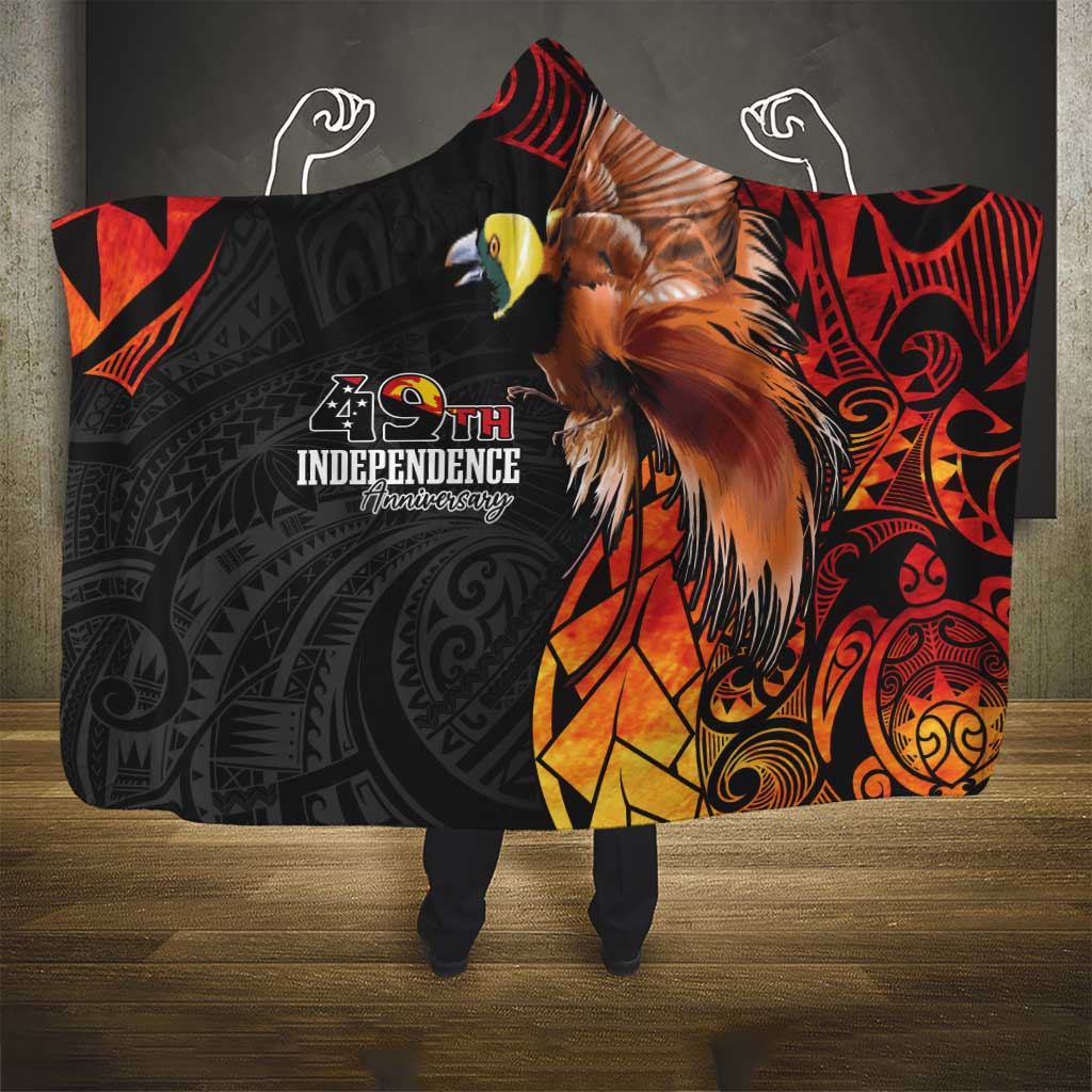 Papua New Guinea Hooded Blanket Grunge Style 49th Independence Anni LT7 - Polynesian Pride