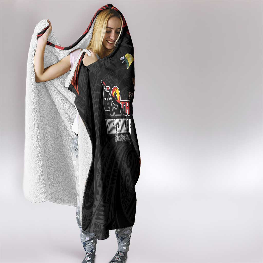 Papua New Guinea Hooded Blanket Grunge Style 49th Independence Anni LT7 - Polynesian Pride