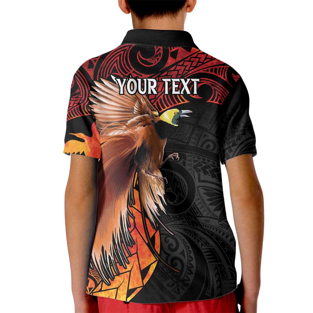 Papua New Guinea Personalised Kid Polo Shirt Grunge Style 49th Independence Anni