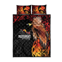 Papua New Guinea Quilt Bed Set Grunge Style 49th Independence Anni LT7 - Polynesian Pride