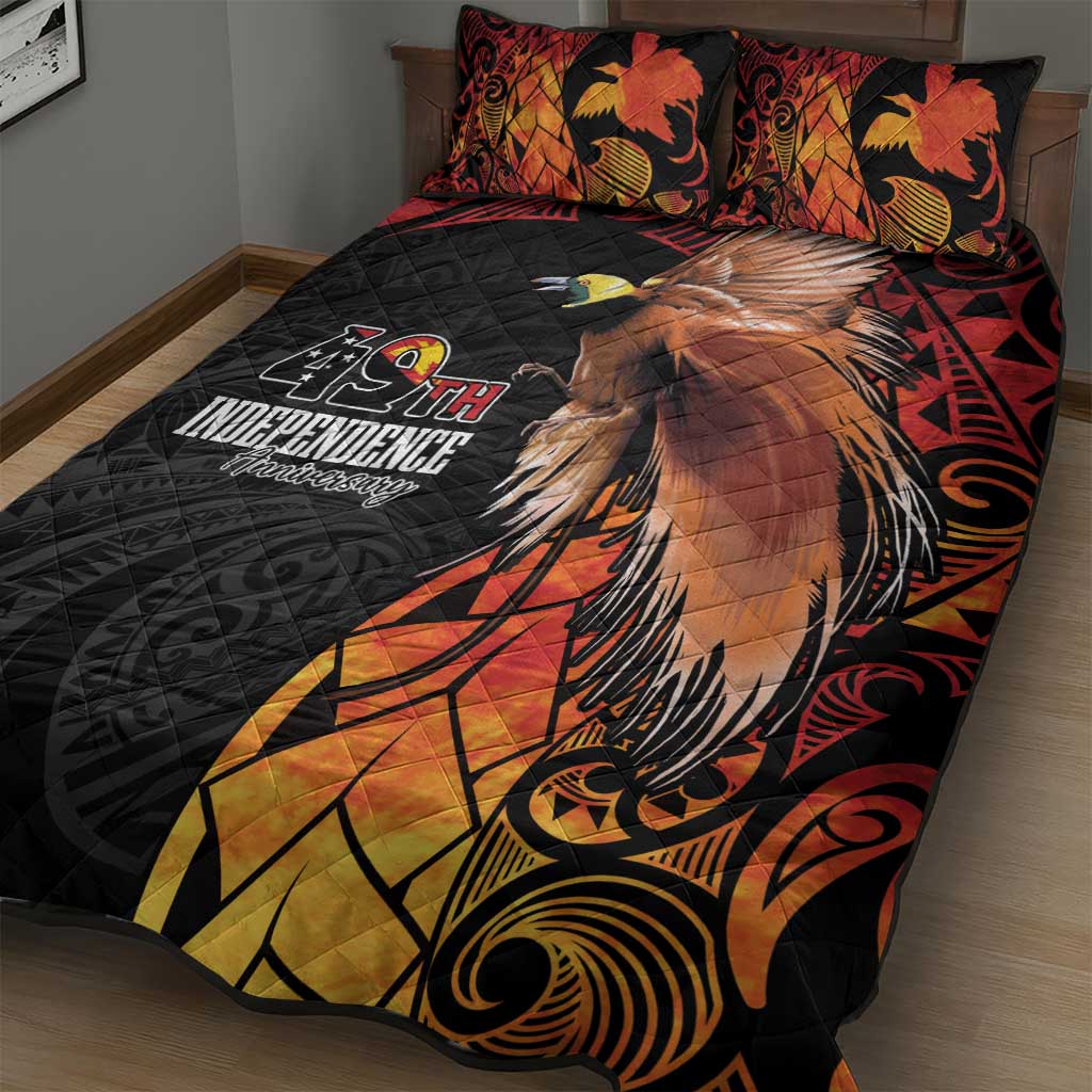 Papua New Guinea Quilt Bed Set Grunge Style 49th Independence Anni LT7 - Polynesian Pride