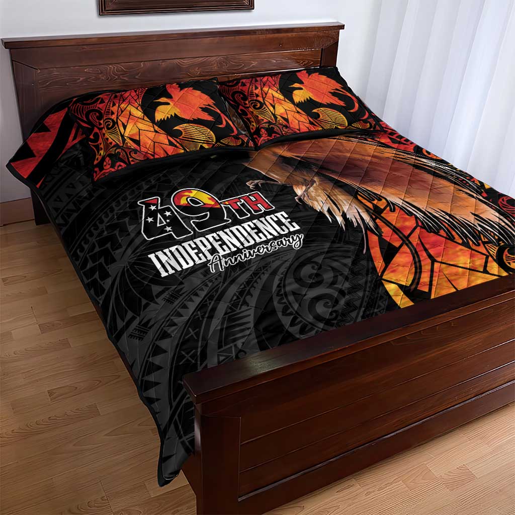 Papua New Guinea Quilt Bed Set Grunge Style 49th Independence Anni LT7 - Polynesian Pride