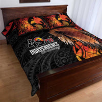 Papua New Guinea Quilt Bed Set Grunge Style 49th Independence Anni LT7 - Polynesian Pride