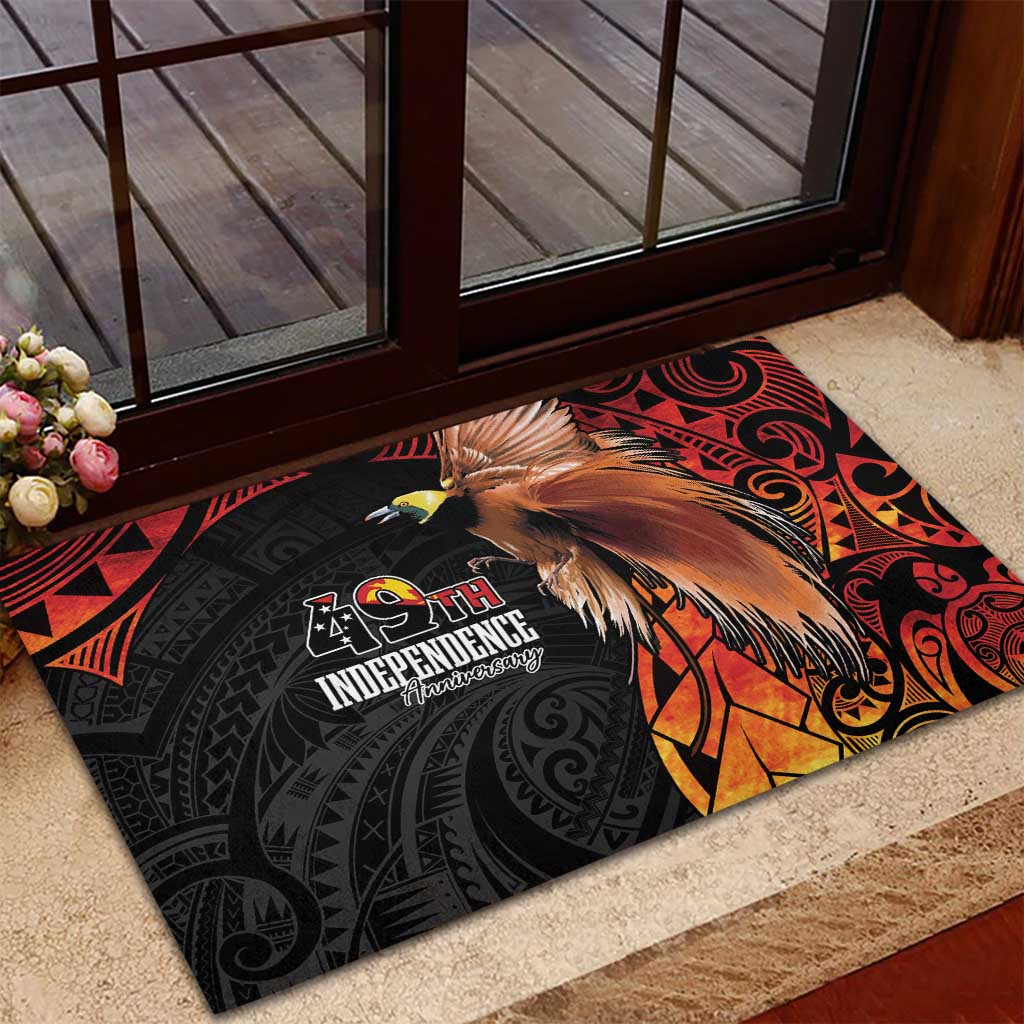 Papua New Guinea Rubber Doormat Grunge Style 49th Independence Anni LT7 - Polynesian Pride