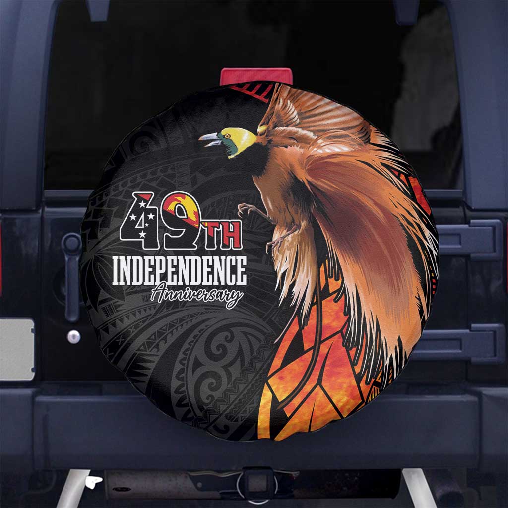 Papua New Guinea Spare Tire Cover Grunge Style 49th Independence Anni LT7 - Polynesian Pride