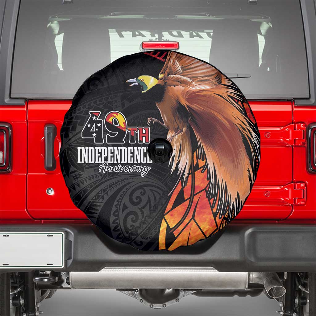 Papua New Guinea Spare Tire Cover Grunge Style 49th Independence Anni LT7 - Polynesian Pride