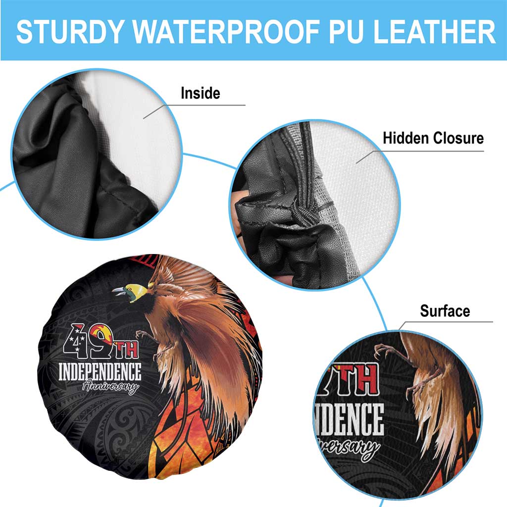 Papua New Guinea Spare Tire Cover Grunge Style 49th Independence Anni LT7 - Polynesian Pride