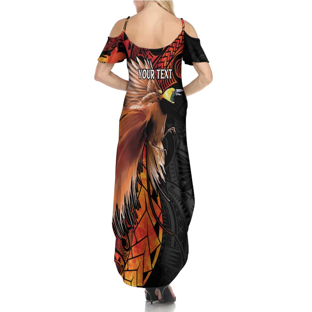 Papua New Guinea Personalised Summer Maxi Dress Grunge Style 49th Independence Anni LT7 - Polynesian Pride