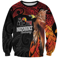 Papua New Guinea Personalised Sweatshirt Grunge Style 49th Independence Anni LT7 Unisex Black Red - Polynesian Pride