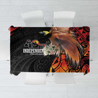 Papua New Guinea Tablecloth Grunge Style 49th Independence Anni LT7 Black Red - Polynesian Pride